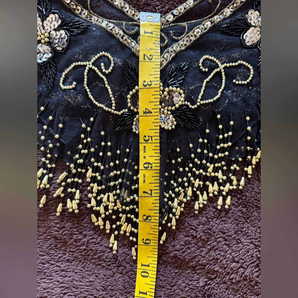 Vintage Beaded Mesh Capelet / Shawl Collar - Picture 14 of 15